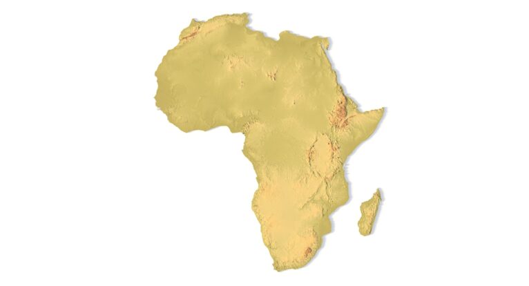 Africa terrain STL model for 3D printing