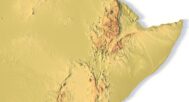 Detailed Africa relief map STL elevation view