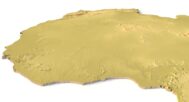 Africa terrain elevation exaggeration STL model