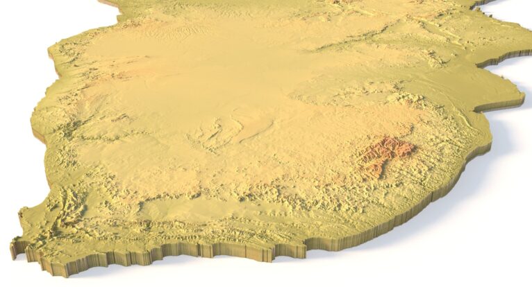 Africa topographic map STL for laser engraving