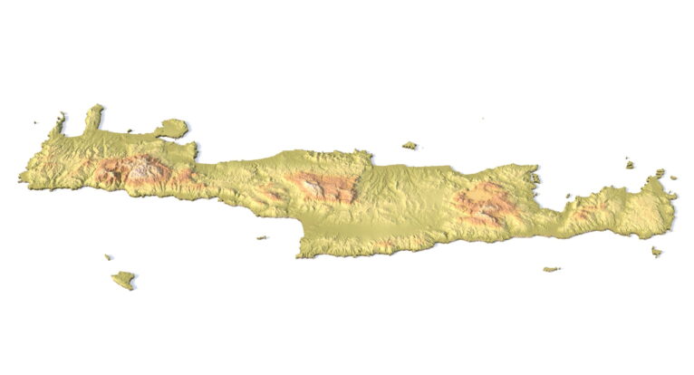 Crete Island elevation map STL