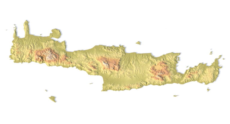 Crete relief map STL ready for 3D printing