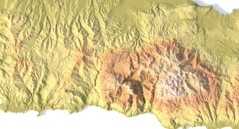 Crete terrain 3D model with elevation