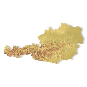 Complete 3D terrain model of Austria for printing or carving