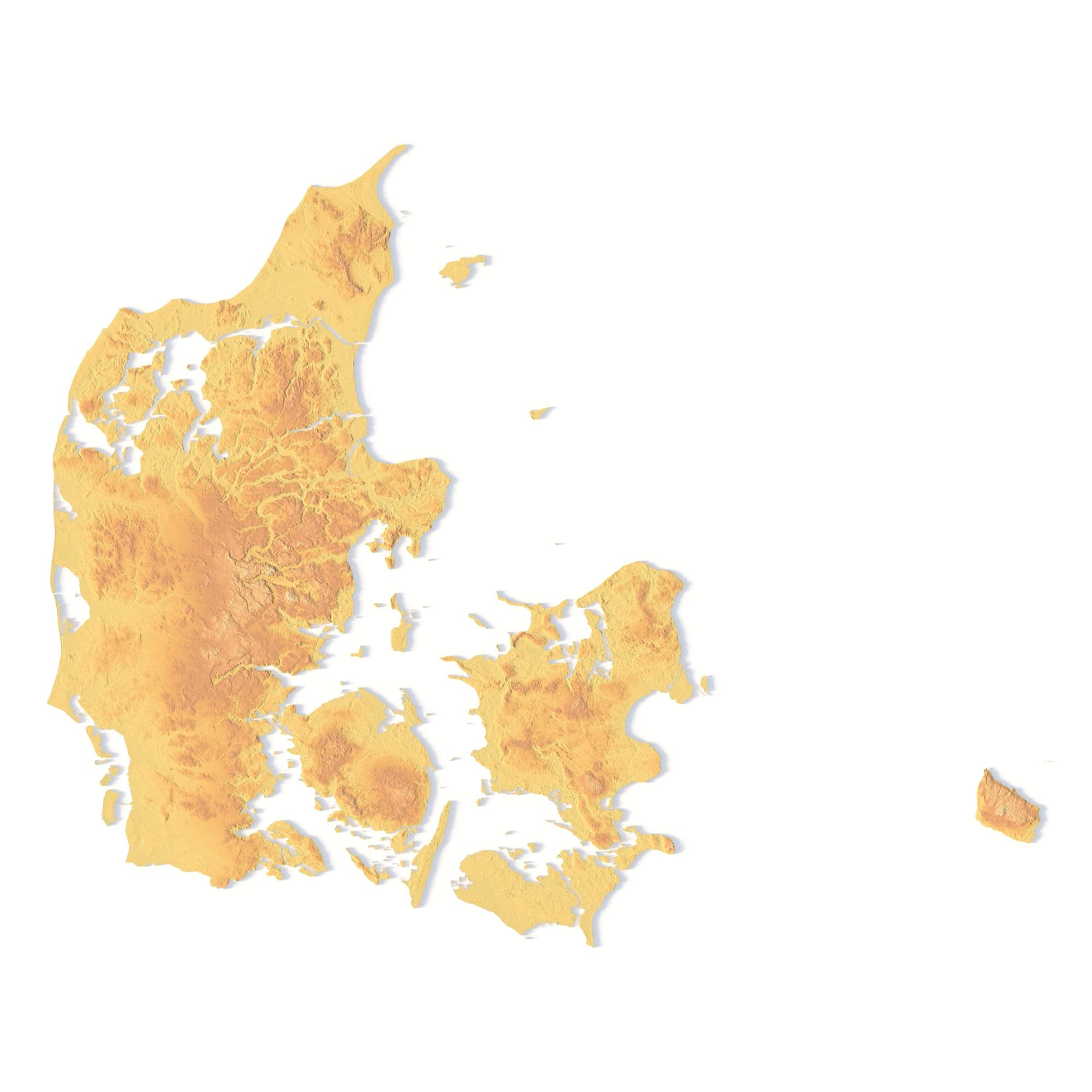 Denmark Topographic Map STL Model Overview Overview of Denmark topographic STL model for 3D printing and CNC machining
