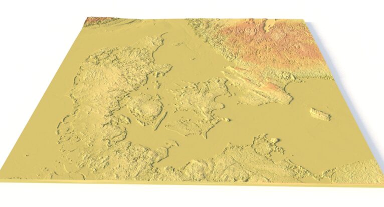 Denmark Topographic Map STL model - Image 9