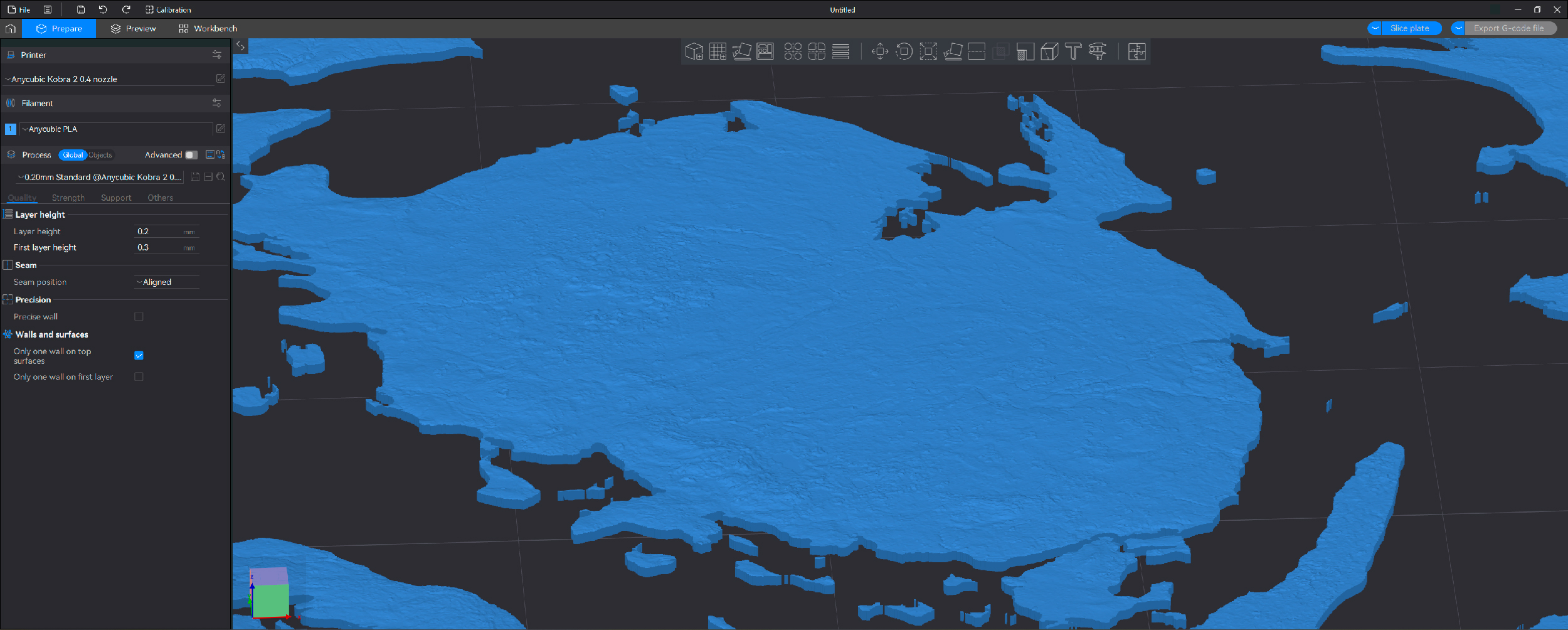 Surface model of Denmark topography for 3D printing and CNC manufacturing