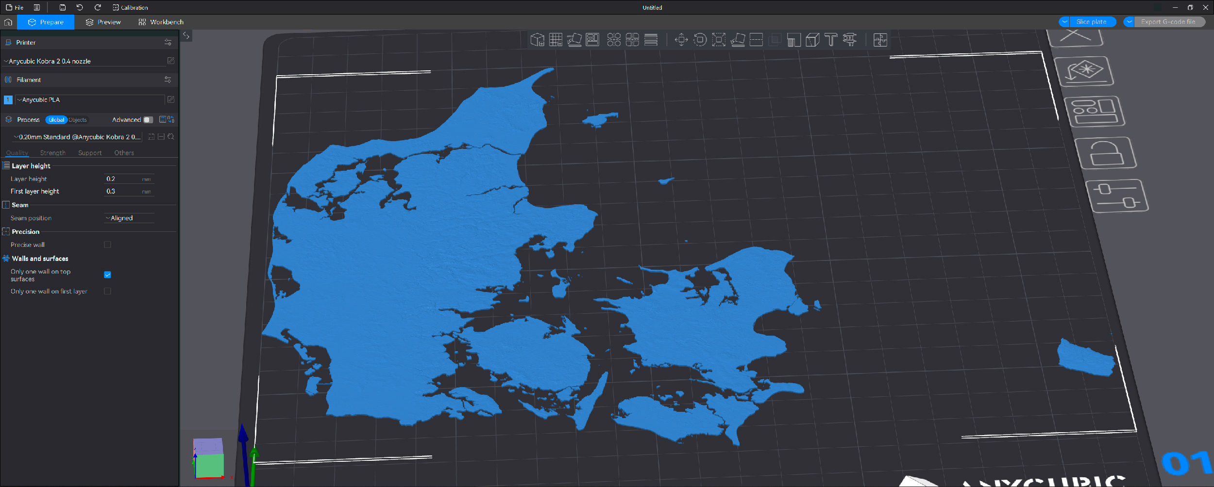 Denmark relief map STL model designed for makers, educators, and artists