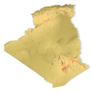 Accurate topographic contour lines in STL map of Algeria