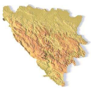 STL file of Bosnia & Herzegovina map for CNC and 3D printing