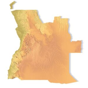 Topographic contour lines of Angola in STL file
