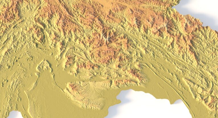 Digital elevation terrain of Laos in STL format