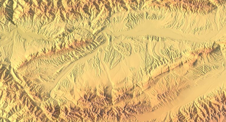 Digital elevation terrain of Kyrgyzstan in STL format