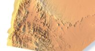 Digital elevation terrain of Jordan in STL format