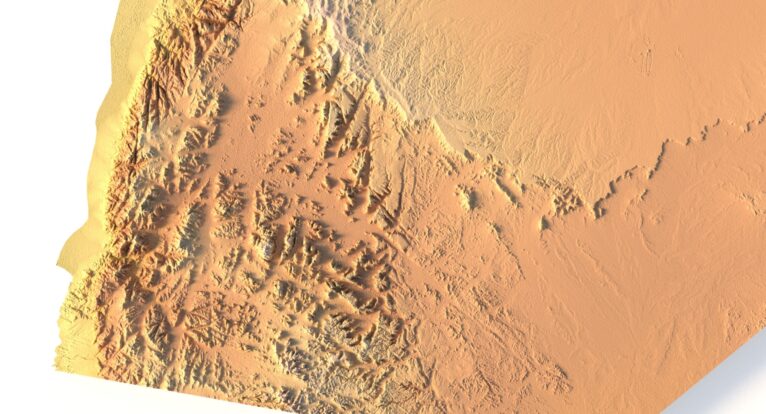 Digital elevation terrain of Jordan in STL format