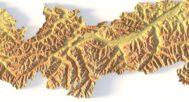 Austria 3D topographic map for SLA and FDM printing