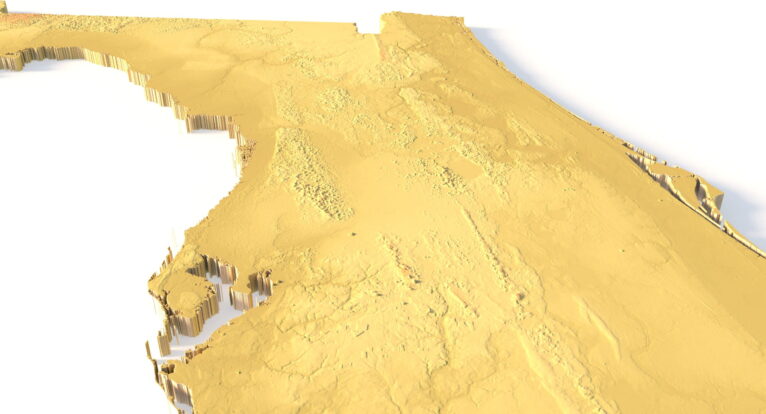 Florida digital elevation model STL terrain map