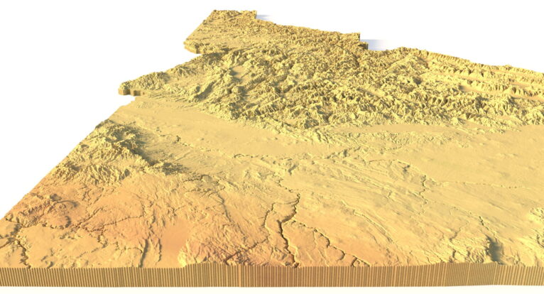 Idaho digital elevation model STL terrain map