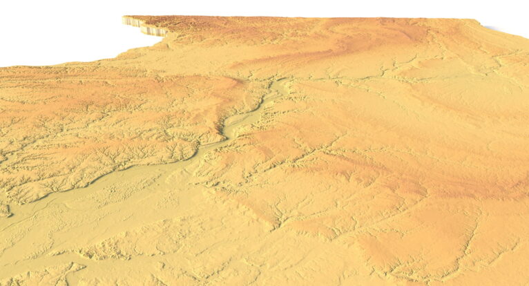 Illinois digital elevation model STL terrain map