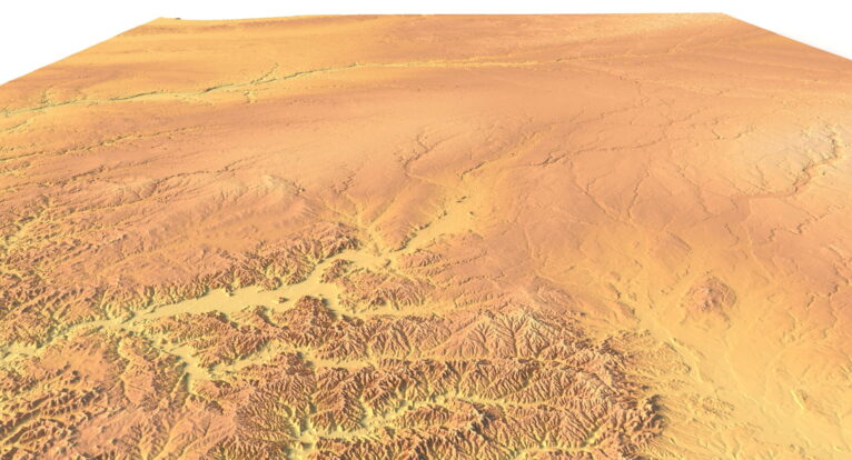 Indiana digital elevation model STL terrain map