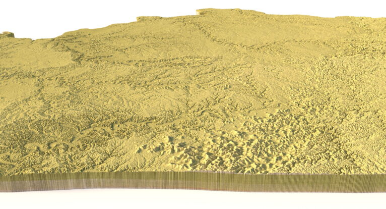 Kentucky digital elevation model STL terrain map