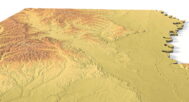Louisiana digital elevation model STL terrain map
