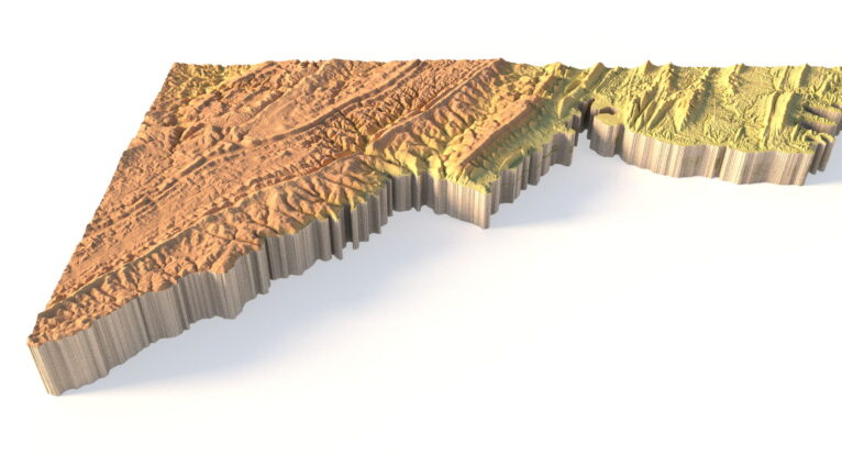 Maryland digital elevation model STL terrain map
