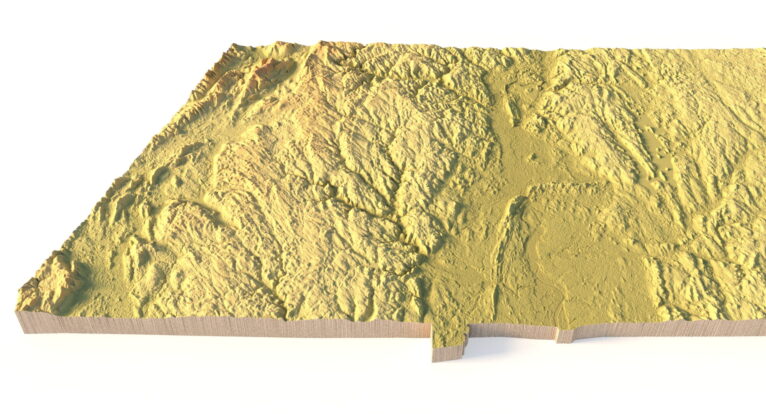 Massachusetts digital elevation model STL terrain map