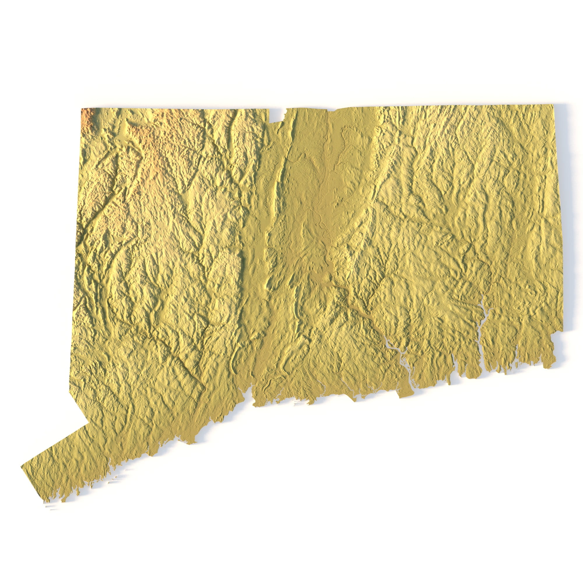 Connecticut Topographic Map STL 3D Terrain Model Connecticut topographic map STL 3D terrain model