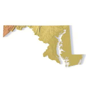 Maryland topographic map STL 3D terrain model