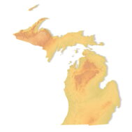 Michigan topographic map STL 3D terrain model