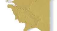 Close-up of Tien Shan terrain in STL model