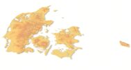 Topographic relief map of Denmark suitable for SLA and FDM printers