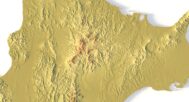 Close-up of Mt. Fuji terrain in STL model