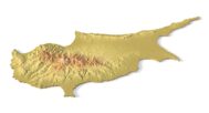 Isometric view of Cyprus’s 3D terrain STL map
