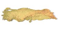 Isometric view of Turkey’s 3D terrain STL map
