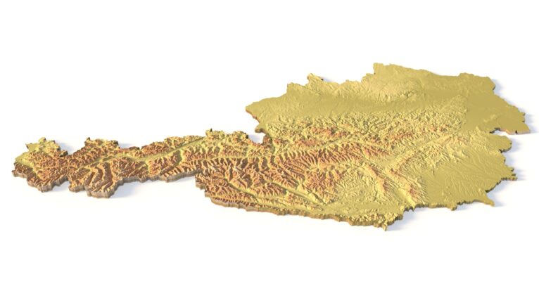 Austria terrain visualization in printable STL format