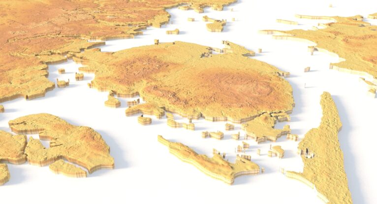 Denmark topography STL file optimized for CNC wood, metal, and plastic carving