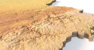 Side view of Belgium’s detailed STL terrain model