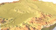 Side view of Kosovo’s detailed STL terrain model