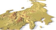 Isometric view of Japan’s 3D terrain STL map