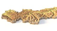 High-resolution mountain terrain of Austria in STL