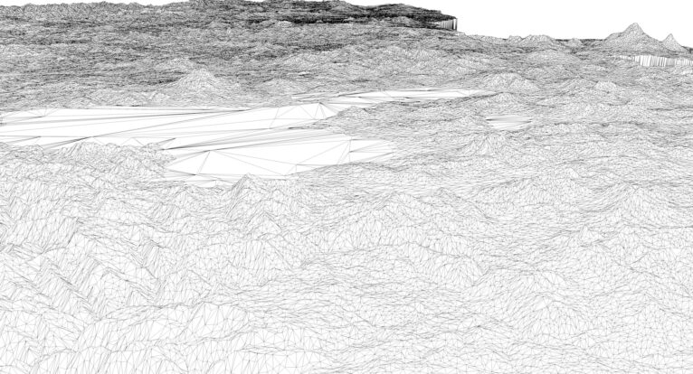 Wireframe view of the Turkey STL terrain model