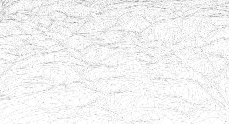 Wireframe view of the Belgium STL terrain model