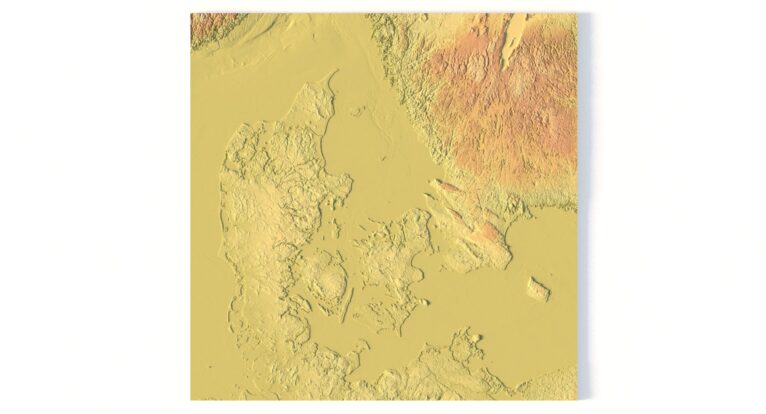 Denmark Topographic Map STL model - Image 4