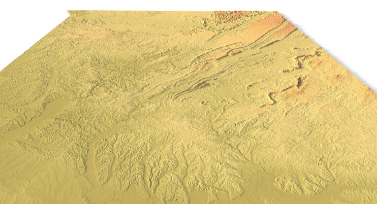 3D printed Alabama topographic map STL