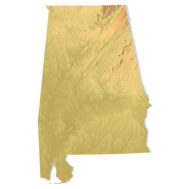Alabama topographic map STL 3D terrain model
