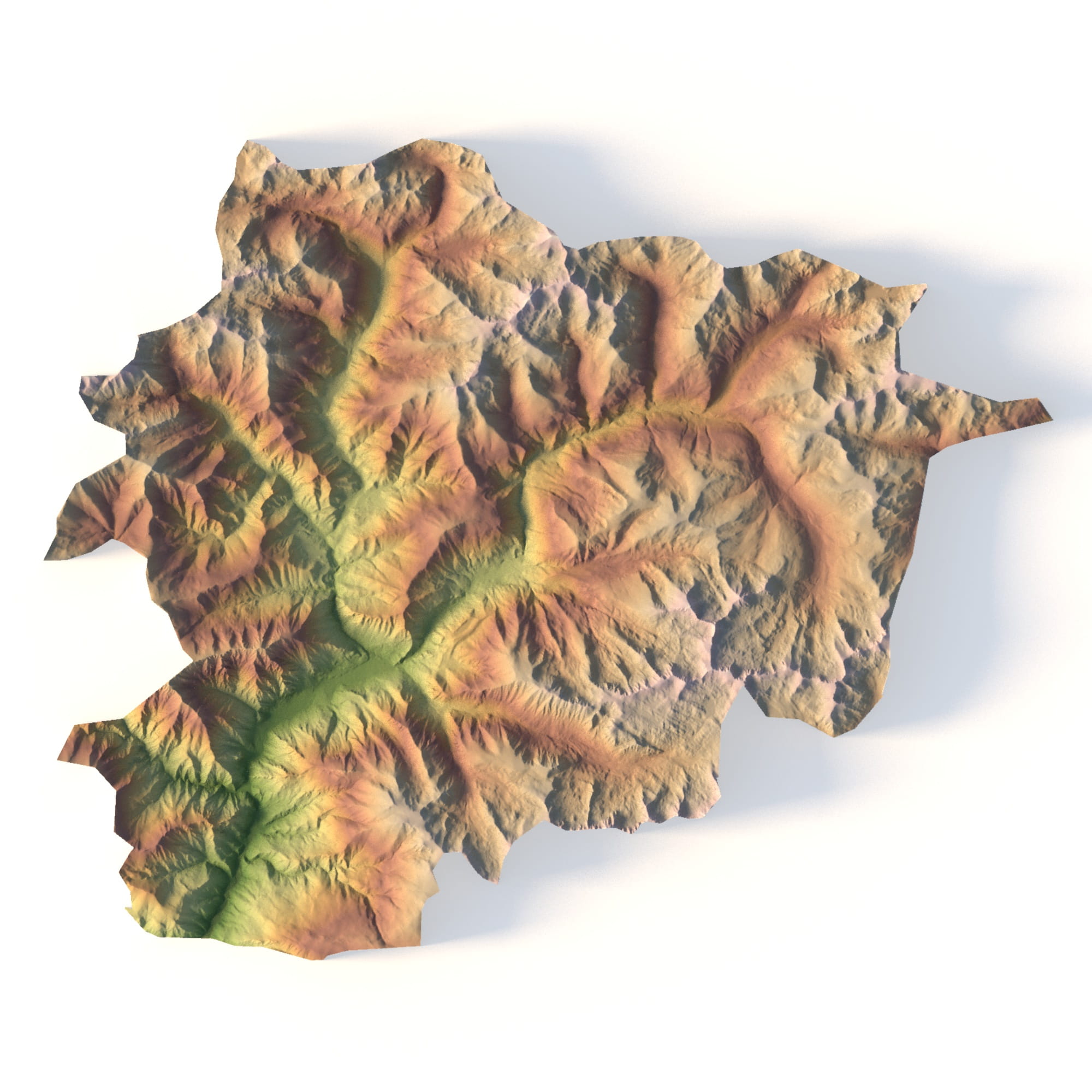 Andorra Topographic Map STL 3D Terrain Model Andorra topographic map STL 3D terrain model