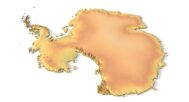 Angled view of Antarctica 3D topographic relief model for FDM & SLA printing