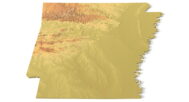 Detailed relief of Arizona terrain STL model